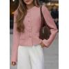 imagePRETTYGARDEN Women Blazers Business Casual Outfits 2025 Fall Fashion Long Sleeve Professional Office Work Suit Jacket ClothesPink