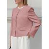 imagePRETTYGARDEN Women Blazers Business Casual Outfits 2025 Fall Fashion Long Sleeve Professional Office Work Suit Jacket ClothesPink