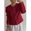 imagePRETTYGARDEN Women Blazers Business Casual Outfits 2025 Fall Fashion Long Sleeve Professional Office Work Suit Jacket ClothesWine Red
