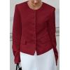 imagePRETTYGARDEN Women Blazers Business Casual Outfits 2025 Fall Fashion Long Sleeve Professional Office Work Suit Jacket ClothesWine Red