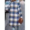 imagePRETTYGARDEN Womens Plaid Shacket Jacket Fall Fashion 2025 Long Sleeve Button Up Flannel Shirt Winter Clothing Woolen CoatsPlaid Blue White