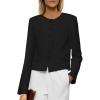 imagePRETTYGARDEN Women Blazers Business Casual Outfits 2025 Fall Fashion Long Sleeve Professional Office Work Suit Jacket ClothesBlack