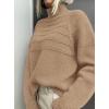 imagePRETTYGARDEN Womens Turtleneck Sweaters 2025 Fall Chunky Knit Pullover Long Sleeve Jumper Tops Trendy Winter ClothesKhaki