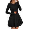 imagePRETTYGARDEN Womens Long Sleeve Cocktail Mini Dress 2025 Fall Crew Neck A Line Homecoming Party Short Dresses Elegant ClassyBlack