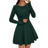 imagePRETTYGARDEN Womens Long Sleeve Cocktail Mini Dress 2025 Fall Crew Neck A Line Homecoming Party Short Dresses Elegant ClassyDark Green