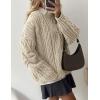 imagePRETTYGARDEN Womens Oversized Fall Sweaters 2025 Casual Long Sleeve Crewneck Chunky Cable Knit Pullover Tops Winter ClothesApricot