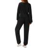 imagePRETTYGARDEN Womens Two Piece Lounge Sets 2025 Fall Airport Outfits Long Sleeve Pullover Tops Sweatpants Matching ClothingBlack
