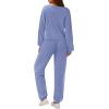 imagePRETTYGARDEN Womens Two Piece Lounge Sets 2025 Fall Airport Outfits Long Sleeve Pullover Tops Sweatpants Matching ClothingBlue