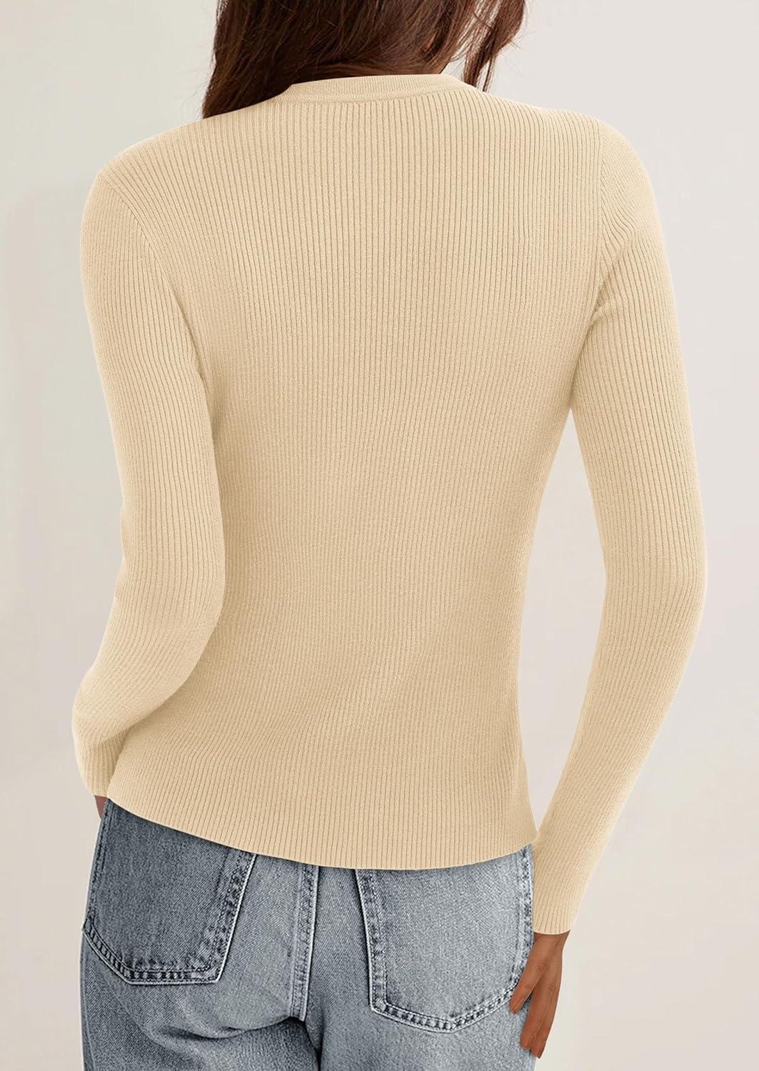 imagePRETTYGARDEN Womens 2025 Fall Cardigan Sweaters Lightweight Long Sleeve Button up Ribbed Knit Tops Winter Fashion ClothesBeige