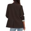 imagePRETTYGARDEN Blazers for Women 2025 Fall Work Office Suit Jackets Dressy Open Front Leopard Blazer Business Casual OutfitsCoffee