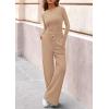 imagePRETTYGARDEN Matching Sets Women Clothing 2025 Fall Fashion Travel 2 Piece Lounge Sets Long Sleeve Crop Top Wide Leg PantsApricot