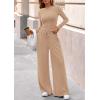 imagePRETTYGARDEN Matching Sets Women Clothing 2025 Fall Fashion Travel 2 Piece Lounge Sets Long Sleeve Crop Top Wide Leg PantsApricot