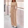 imagePRETTYGARDEN Matching Sets Women Clothing 2025 Fall Fashion Travel 2 Piece Lounge Sets Long Sleeve Crop Top Wide Leg PantsApricot