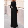 imagePRETTYGARDEN Matching Sets Women Clothing 2025 Fall Fashion Travel 2 Piece Lounge Sets Long Sleeve Crop Top Wide Leg PantsBlack