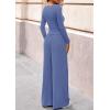imagePRETTYGARDEN Matching Sets Women Clothing 2025 Fall Fashion Travel 2 Piece Lounge Sets Long Sleeve Crop Top Wide Leg PantsBlue