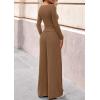 imagePRETTYGARDEN Matching Sets Women Clothing 2025 Fall Fashion Travel 2 Piece Lounge Sets Long Sleeve Crop Top Wide Leg PantsDark Khaki