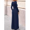imagePRETTYGARDEN Matching Sets Women Clothing 2025 Fall Fashion Travel 2 Piece Lounge Sets Long Sleeve Crop Top Wide Leg PantsNavy