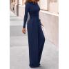 imagePRETTYGARDEN Matching Sets Women Clothing 2025 Fall Fashion Travel 2 Piece Lounge Sets Long Sleeve Crop Top Wide Leg PantsNavy