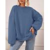 imagePRETTYGARDEN Oversized Sweatshirt for Women Fall Outfits 2025 Crewneck Long Sleeve Tops Fleece Pullover Winter ClothingGrey Blue