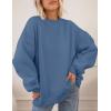 imagePRETTYGARDEN Oversized Sweatshirt for Women Fall Outfits 2025 Crewneck Long Sleeve Tops Fleece Pullover Winter ClothingGrey Blue