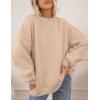 imagePRETTYGARDEN Oversized Sweatshirt for Women Fall Outfits 2025 Crewneck Long Sleeve Tops Fleece Pullover Winter ClothingKhaki