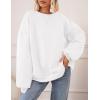 imagePRETTYGARDEN Oversized Sweatshirt for Women Fall Outfits 2025 Crewneck Long Sleeve Tops Fleece Pullover Winter ClothingWhite