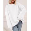 imagePRETTYGARDEN Oversized Sweatshirt for Women Fall Outfits 2025 Crewneck Long Sleeve Tops Fleece Pullover Winter ClothingWhite