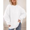 imagePRETTYGARDEN Oversized Sweatshirt for Women Fall Outfits 2025 Crewneck Long Sleeve Tops Fleece Pullover Winter ClothingWhite
