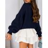 imagePRETTYGARDEN Sweaters for Women 2025 Fall Chunky Knit Long Sleeve Crew Neck Oversized Pullover Tops Winter Fashion ClothingNavy Blue