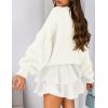 imagePRETTYGARDEN Sweaters for Women 2025 Fall Chunky Knit Long Sleeve Crew Neck Oversized Pullover Tops Winter Fashion ClothingWhite