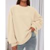 imagePRETTYGARDEN Sweatshirt for Women Oversized Crewneck Long Sleeve Pullover Fleece Top 2025 Fall Winter Fashion Outfits ClothesBeige