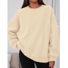 imagePRETTYGARDEN Sweatshirt for Women Oversized Crewneck Long Sleeve Pullover Fleece Top 2025 Fall Winter Fashion Outfits ClothesBeige