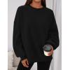 imagePRETTYGARDEN Sweatshirt for Women Oversized Crewneck Long Sleeve Pullover Fleece Top 2025 Fall Winter Fashion Outfits ClothesBlack