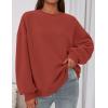 imagePRETTYGARDEN Sweatshirt for Women Oversized Crewneck Long Sleeve Pullover Fleece Top 2025 Fall Winter Fashion Outfits ClothesBrick Red
