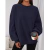 imagePRETTYGARDEN Sweatshirt for Women Oversized Crewneck Long Sleeve Pullover Fleece Top 2025 Fall Winter Fashion Outfits ClothesNavy Blue