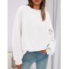imagePRETTYGARDEN Sweatshirt for Women Oversized Crewneck Long Sleeve Pullover Fleece Top 2025 Fall Winter Fashion Outfits ClothesWhite