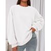 imagePRETTYGARDEN Sweatshirt for Women Oversized Crewneck Long Sleeve Pullover Fleece Top 2025 Fall Winter Fashion Outfits ClothesWhite