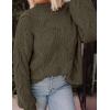 imagePRETTYGARDEN Womens Fall Oversized Pullover Sweaters Casual Crewneck Long Sleeve Chunky Cable Knit Tops Winter ClothingArmy Green