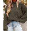 imagePRETTYGARDEN Womens Fall Oversized Pullover Sweaters Casual Crewneck Long Sleeve Chunky Cable Knit Tops Winter ClothingArmy Green