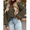 imagePRETTYGARDEN Womens Fall Oversized Pullover Sweaters Casual Crewneck Long Sleeve Chunky Cable Knit Tops Winter ClothingArmy Green
