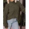 imagePRETTYGARDEN Womens Fall Oversized Pullover Sweaters Casual Crewneck Long Sleeve Chunky Cable Knit Tops Winter ClothingArmy Green