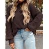 imagePRETTYGARDEN Womens Fall Oversized Pullover Sweaters Casual Crewneck Long Sleeve Chunky Cable Knit Tops Winter ClothingCoffee