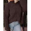 imagePRETTYGARDEN Womens Fall Oversized Pullover Sweaters Casual Crewneck Long Sleeve Chunky Cable Knit Tops Winter ClothingCoffee