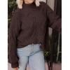 imagePRETTYGARDEN Womens Fall Oversized Pullover Sweaters Casual Crewneck Long Sleeve Chunky Cable Knit Tops Winter ClothingCoffee