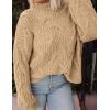 imagePRETTYGARDEN Womens Fall Oversized Pullover Sweaters Casual Crewneck Long Sleeve Chunky Cable Knit Tops Winter ClothingDark Apricot