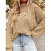 imagePRETTYGARDEN Womens Fall Oversized Pullover Sweaters Casual Crewneck Long Sleeve Chunky Cable Knit Tops Winter ClothingDark Apricot