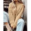 imagePRETTYGARDEN Womens Fall Oversized Pullover Sweaters Casual Crewneck Long Sleeve Chunky Cable Knit Tops Winter ClothingDark Apricot