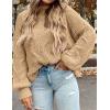 imagePRETTYGARDEN Womens Fall Oversized Pullover Sweaters Casual Crewneck Long Sleeve Chunky Cable Knit Tops Winter ClothingDark Apricot
