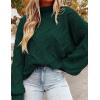 imagePRETTYGARDEN Womens Fall Oversized Pullover Sweaters Casual Crewneck Long Sleeve Chunky Cable Knit Tops Winter ClothingDark Green