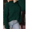 imagePRETTYGARDEN Womens Fall Oversized Pullover Sweaters Casual Crewneck Long Sleeve Chunky Cable Knit Tops Winter ClothingDark Green